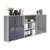 Aktenschrank Office Edition Sw Set 9 Grau - Anthrazit Hochglanz/Grau, MODERN, Holzwerkstoff (253,2/113,6/33cm) - MID.YOU