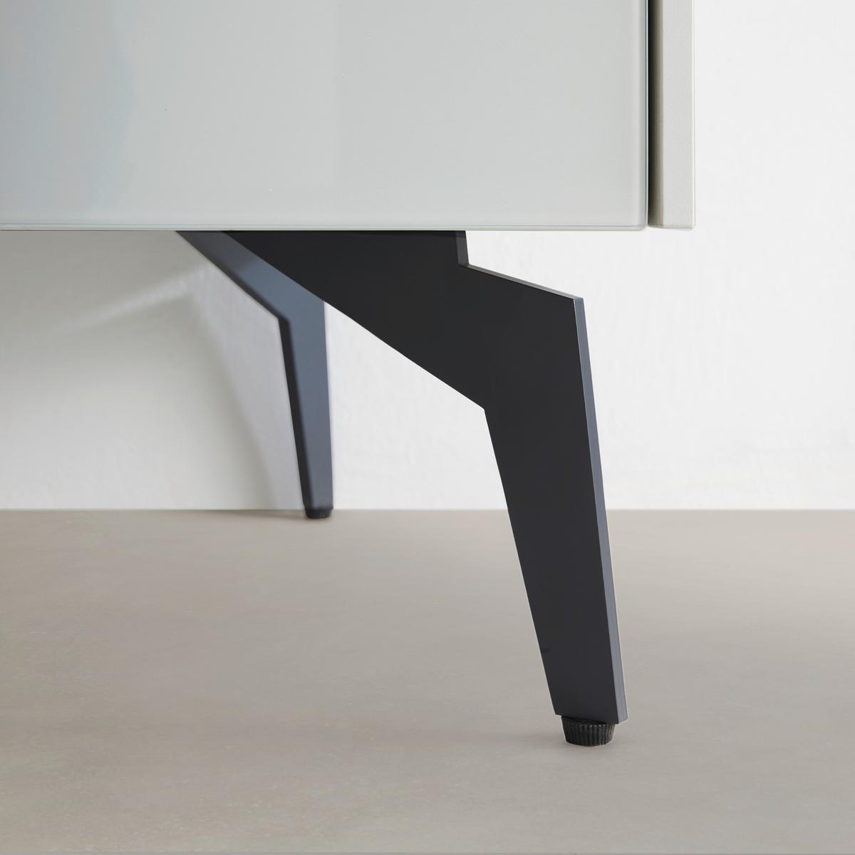 Komoda Silverstone - siva/crna, Moderno, staklo/drvni materijal (121/145/42cm) - Premium Living
