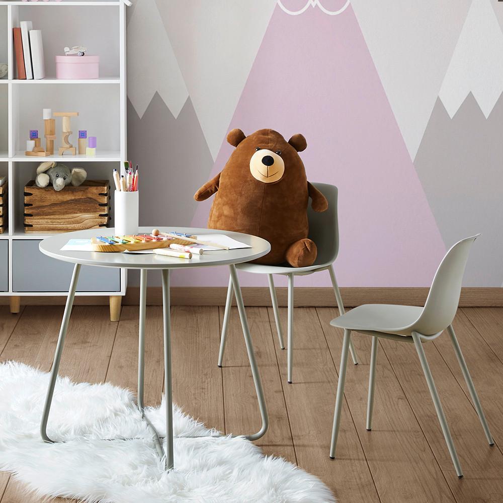 Kindersitzgruppe Casey Hellgrau Kunststoff/Metall - Hellgrau, MODERN, Kunststoff/Metall (60/56/60cm) - Bessagi Kids