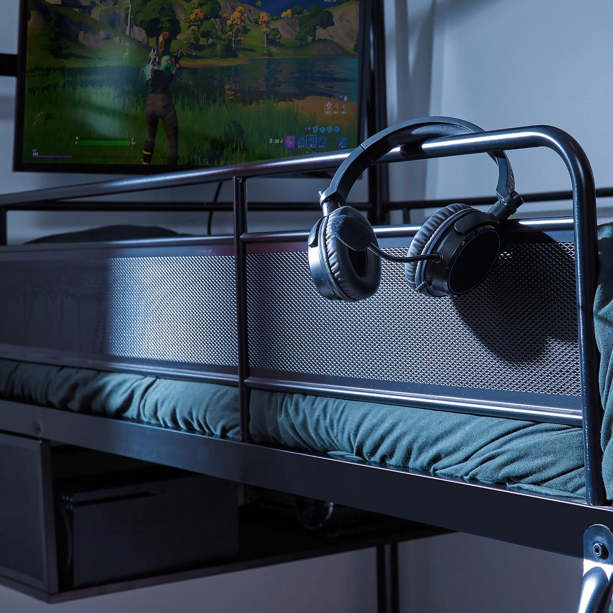 Etagenbett Contra Schwarz LF: ca. 90x190 cm - Schwarz, MODERN, Metall (90/190cm) - X Rocker