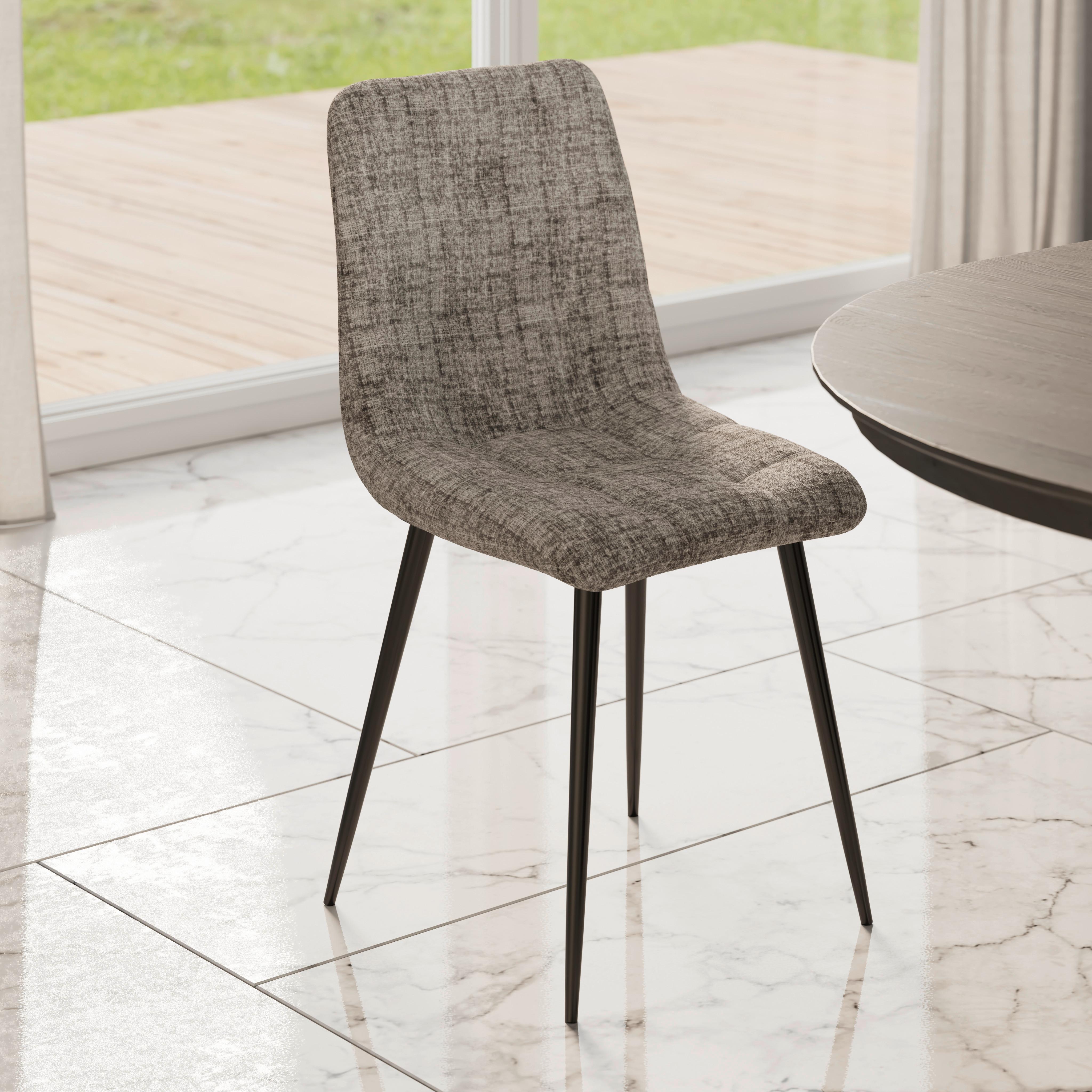 Stuhl Mino Hellgrau Webstoff Gepolstert - Hellgrau/Schwarz, MODERN, Holz/Textil (46/88/54cm) - Bessagi Home