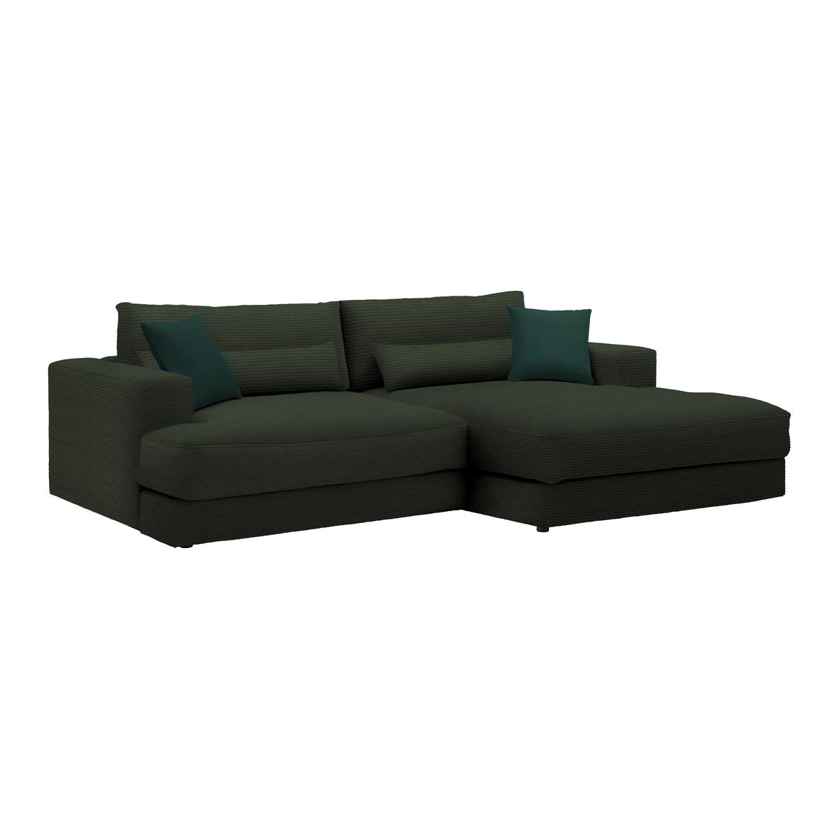 Ecksofa Fabiona rechts Schwarz - Schwarz, MODERN, Holz/Kunststoff (268/85/194cm) - Premium Living