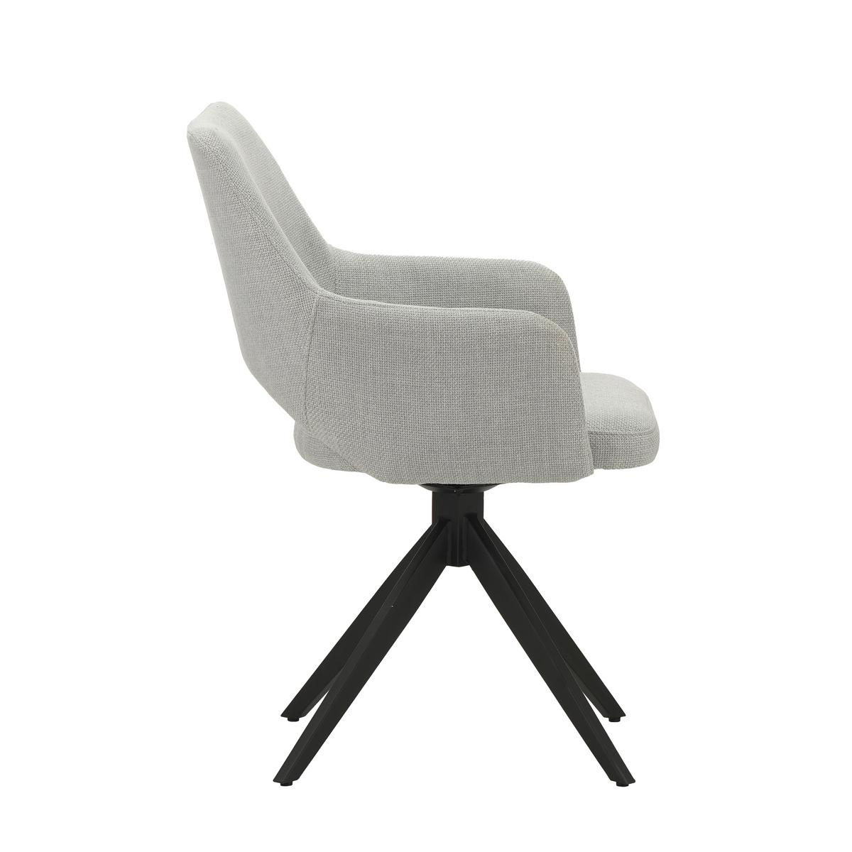 Stuhl Asher Grau - Schwarz/Grau, MODERN, Textil/Metall (54,5/85/61,5cm) - MID.YOU