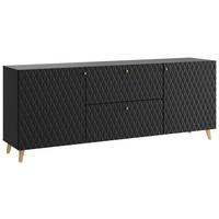 Nizka Omarica Phuket, Črna - zlate barve/črna, Trend, umetna masa/leseni material (180/69,4/39cm) - Livetastic