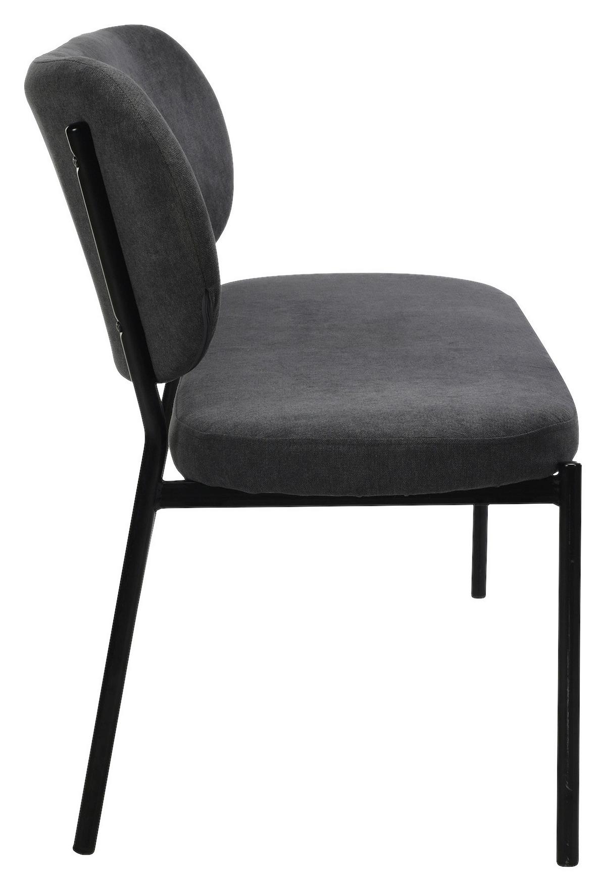 Sitzbank Jersey Schwarz/Dunkelgrau - Dunkelgrau/Schwarz, Design, Textil/Metall (160/82/62cm) - MID.YOU