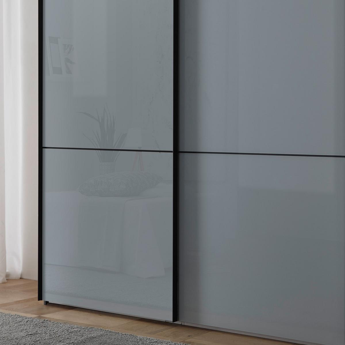 Ormar Sa Staklenim Kliznim Vratima Includo - bijela/tamno siva, Moderno, staklo/drvni materijal (167/222/68cm) - Premium Living