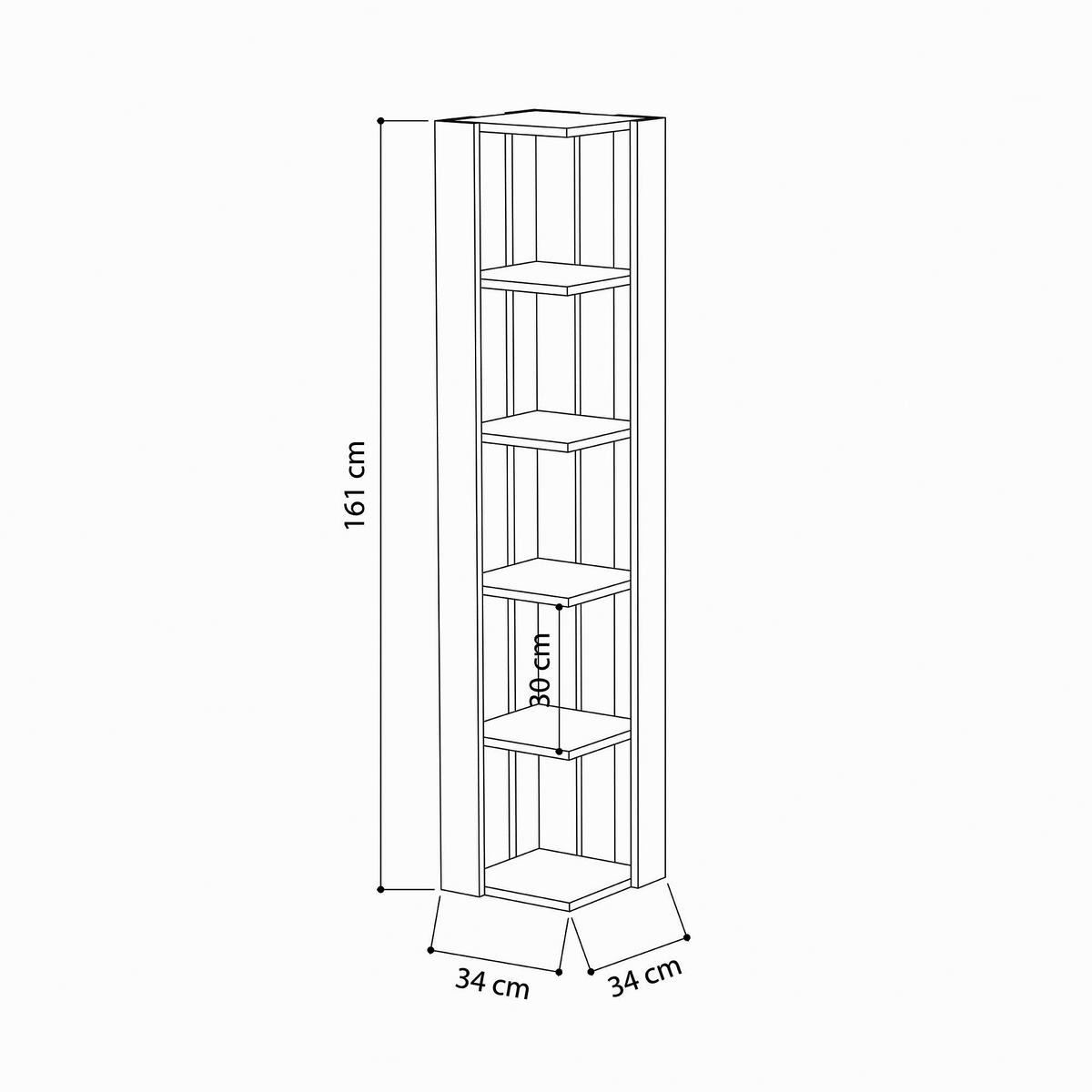 Kotni Regal Nati - bež, Design, leseni material (34/161/34cm) - Livetastic