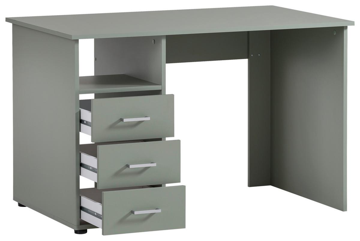 Schreibtisch Niels Petrol ca. 70x115,8x74cm - Silberfarben/Petrol, MODERN, Holzwerkstoff/Metall (70/115,8/74cm) - MID.YOU