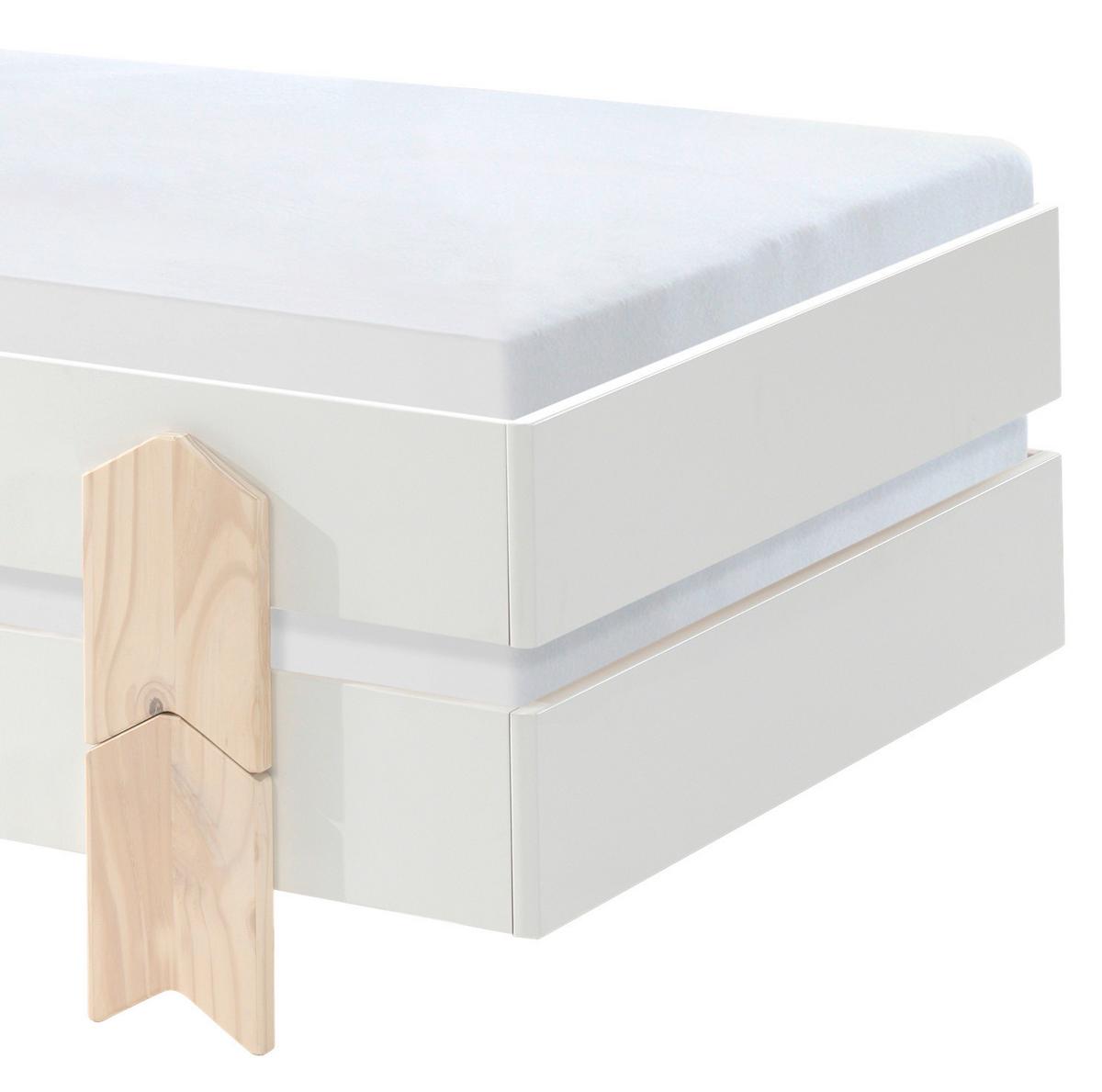Stapelbett Modulo Weiß - Weiß/Kieferfarben, MODERN, Holz/Holzwerkstoff (90/200cm) - Vipack