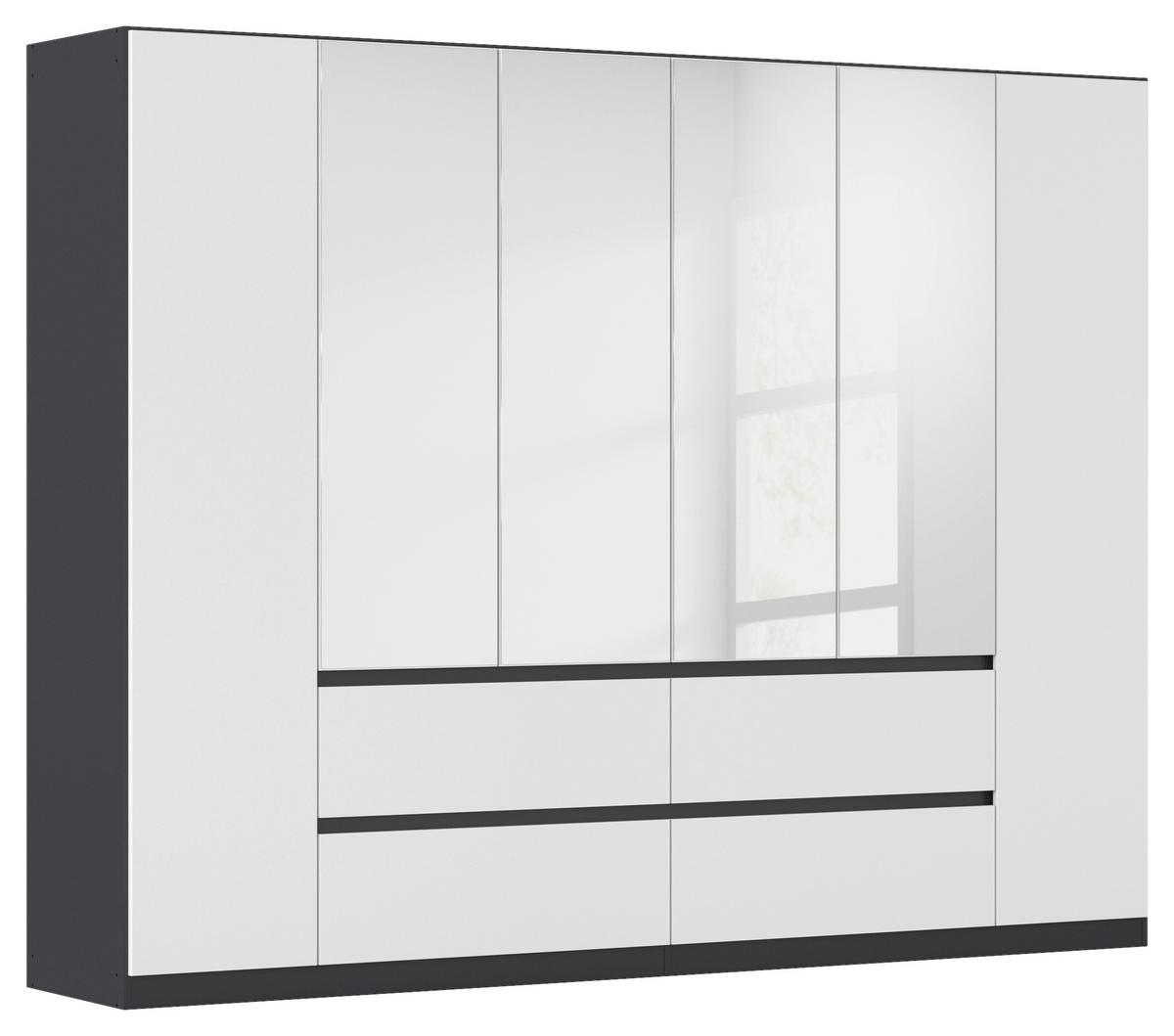 DULAP  USI ROTATIVE MAINZ - argintiu/alb, Basics, material pe bază de lemn (271/210/54cm) - Modern Living