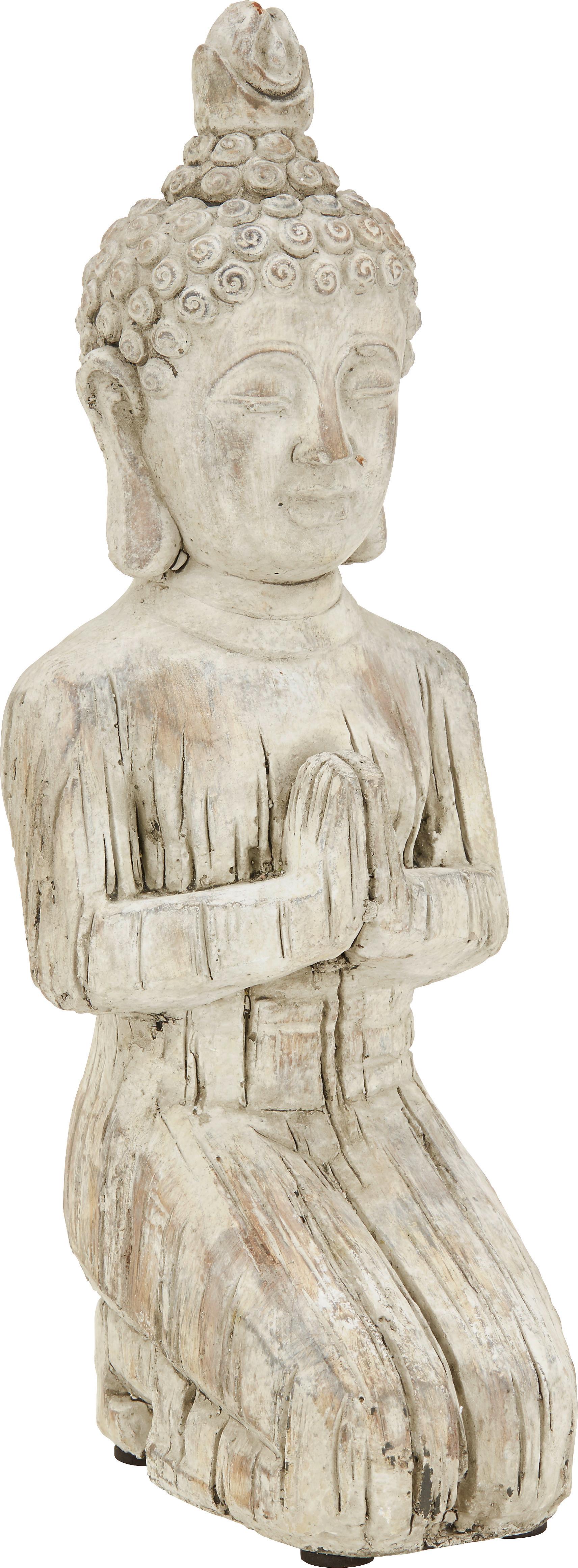 Buddha knieend aus Stein - Braun, KONVENTIONELL, Stein (19/15/42,5cm) - Modern Living