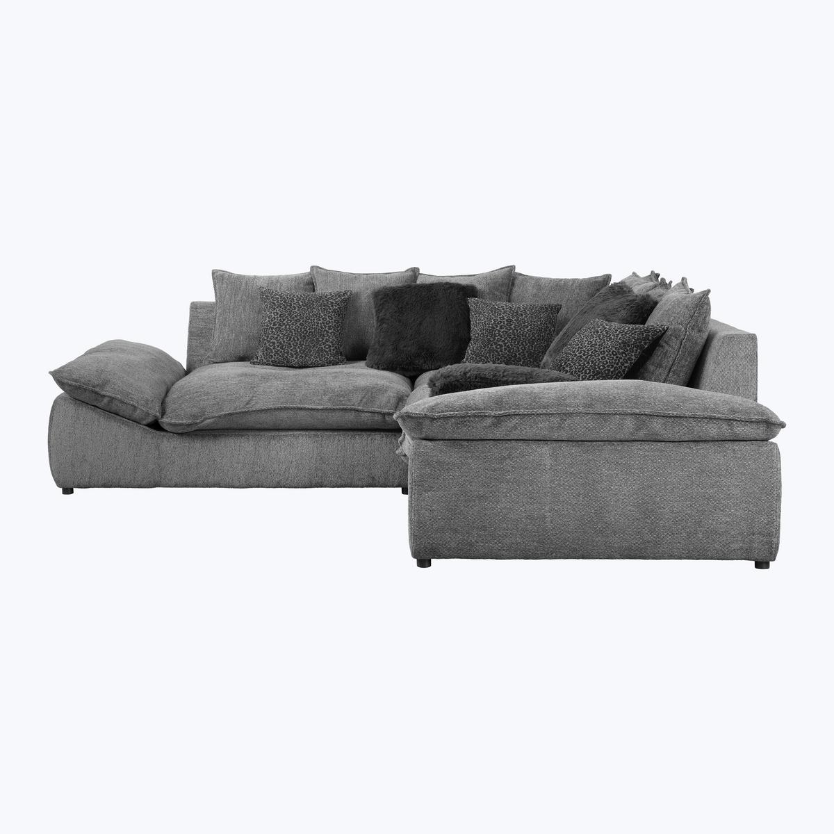 Wohnlandschaft Diun Dunkelgrau - Dunkelgrau/Anthrazit, Modern, Holz/Textil (278/76-90/278cm) - Mömax