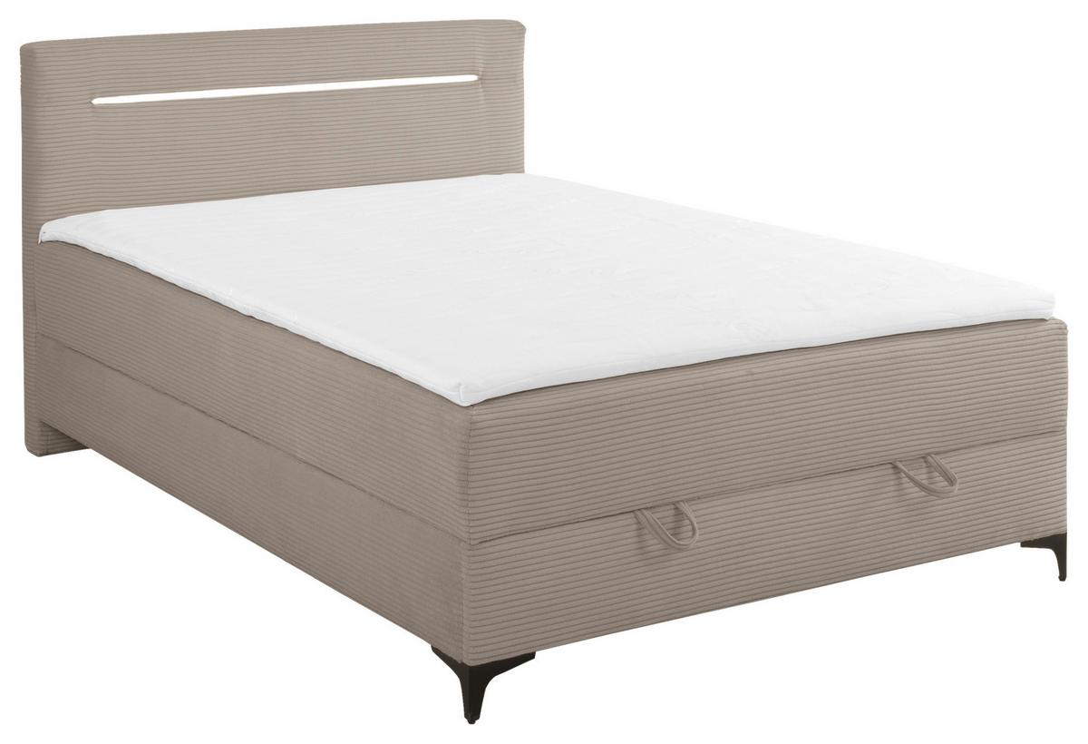 Boxbett Jerry Braun ca. 120x200cm - Schwarz/Braun, KONVENTIONELL, Textil (120/200cm) - Mömax