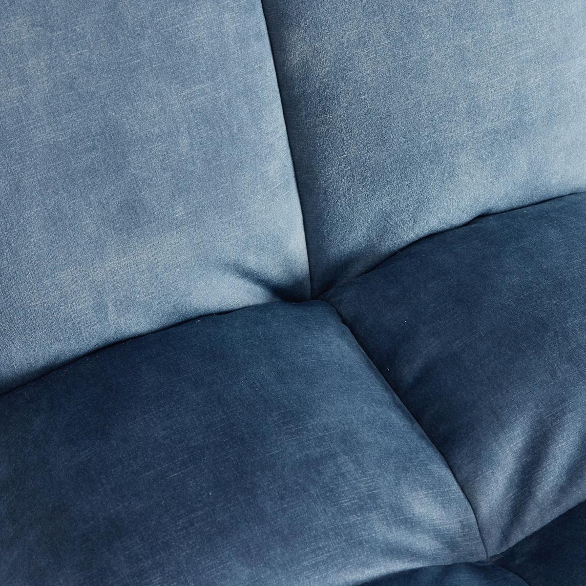 Barhocker Fonia Blau Samt Gepolstert - Blau/Goldfarben, MODERN, Holz/Textil (46/103,5/57cm) - Bessagi Home