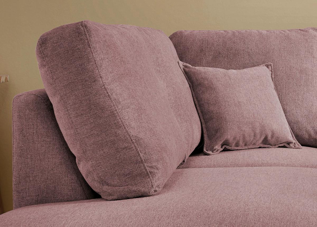 Wohnlandschaft Valentina Rosa Struktur - Rosa/Naturfarben, KONVENTIONELL, Holz/Textil (200/230cm) - P & B