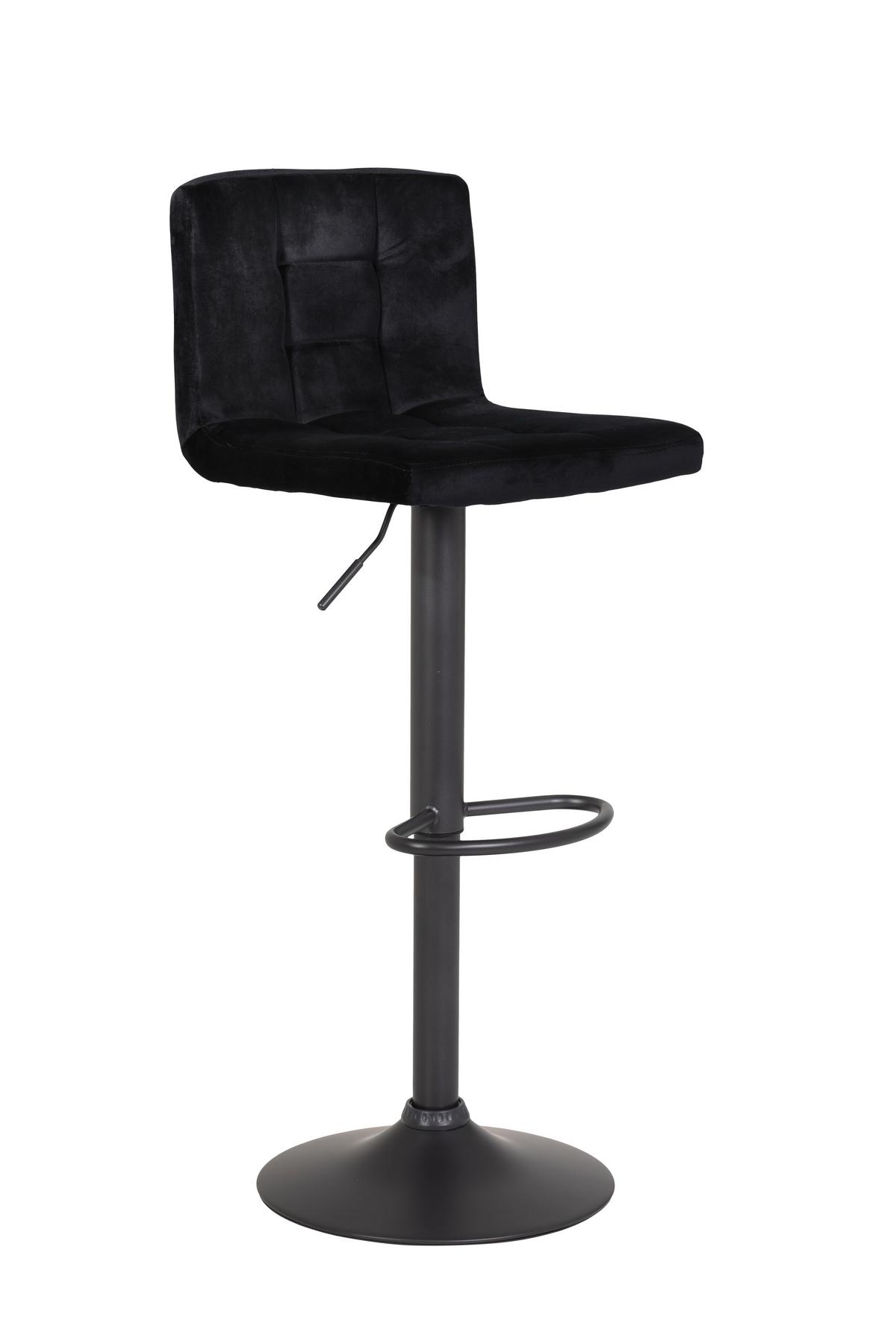 Barhocker 2er-Set Amanda II Schwarz Samt - Dunkelgrau/Schwarz, MODERN, Textil/Metall (40/85/48cm) - MID.YOU