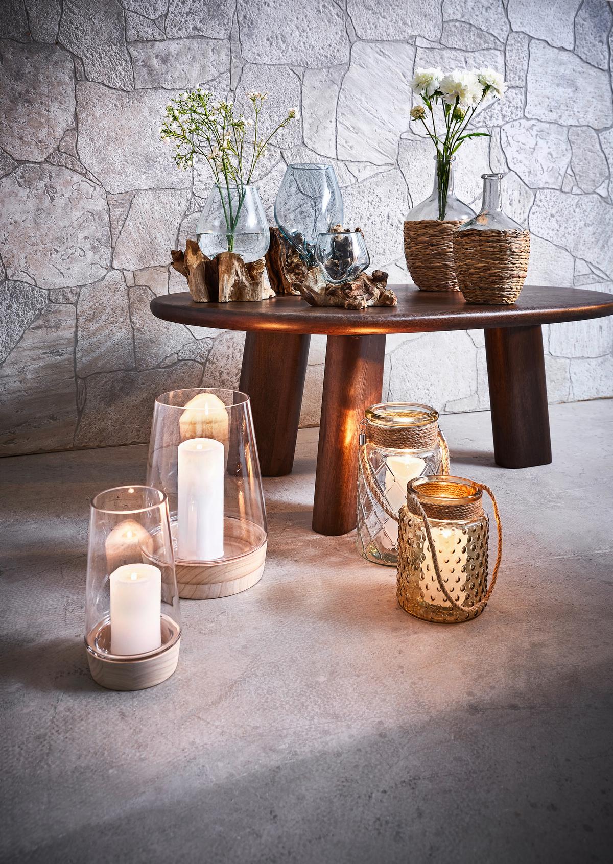 LATARENKA 23LYBL001-M - kolor naturalny, Lifestyle, drewno/szkło (22/28cm) - Ambia Home