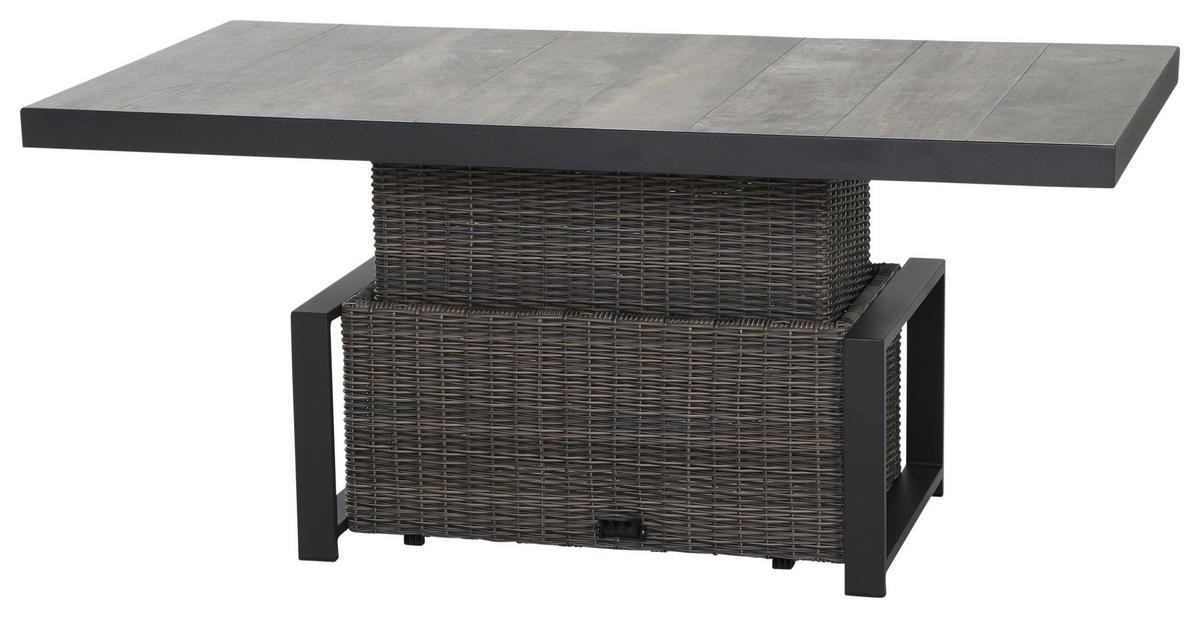 Loungegarnitur Corido Grau - Grau, Basics, Keramik/Kunststoff (83/103/160cm) - Siena Garden