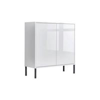Kommode Mailand Typ 4 Weiß - Weiß Hochglanz/Anthrazit, MODERN, Holzwerkstoff/Metall (79/86/33cm) - MID.YOU