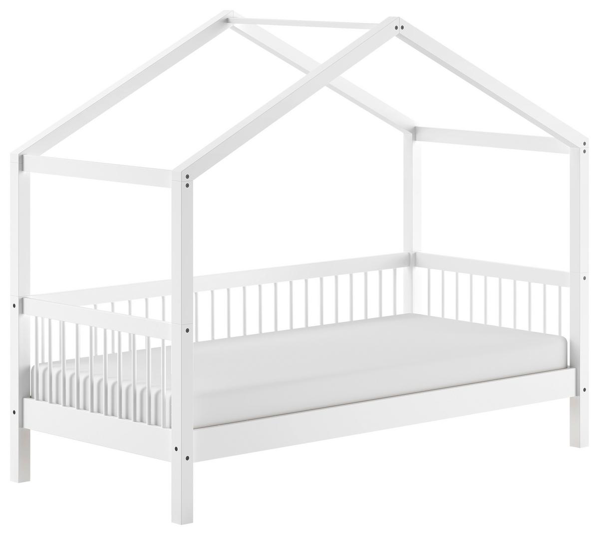 Hausbett FORREST Weiß ca.90x200cm Echtholz Buche - Naturfarben/Weiß, MODERN, Holz (90/200cm) - Vipack