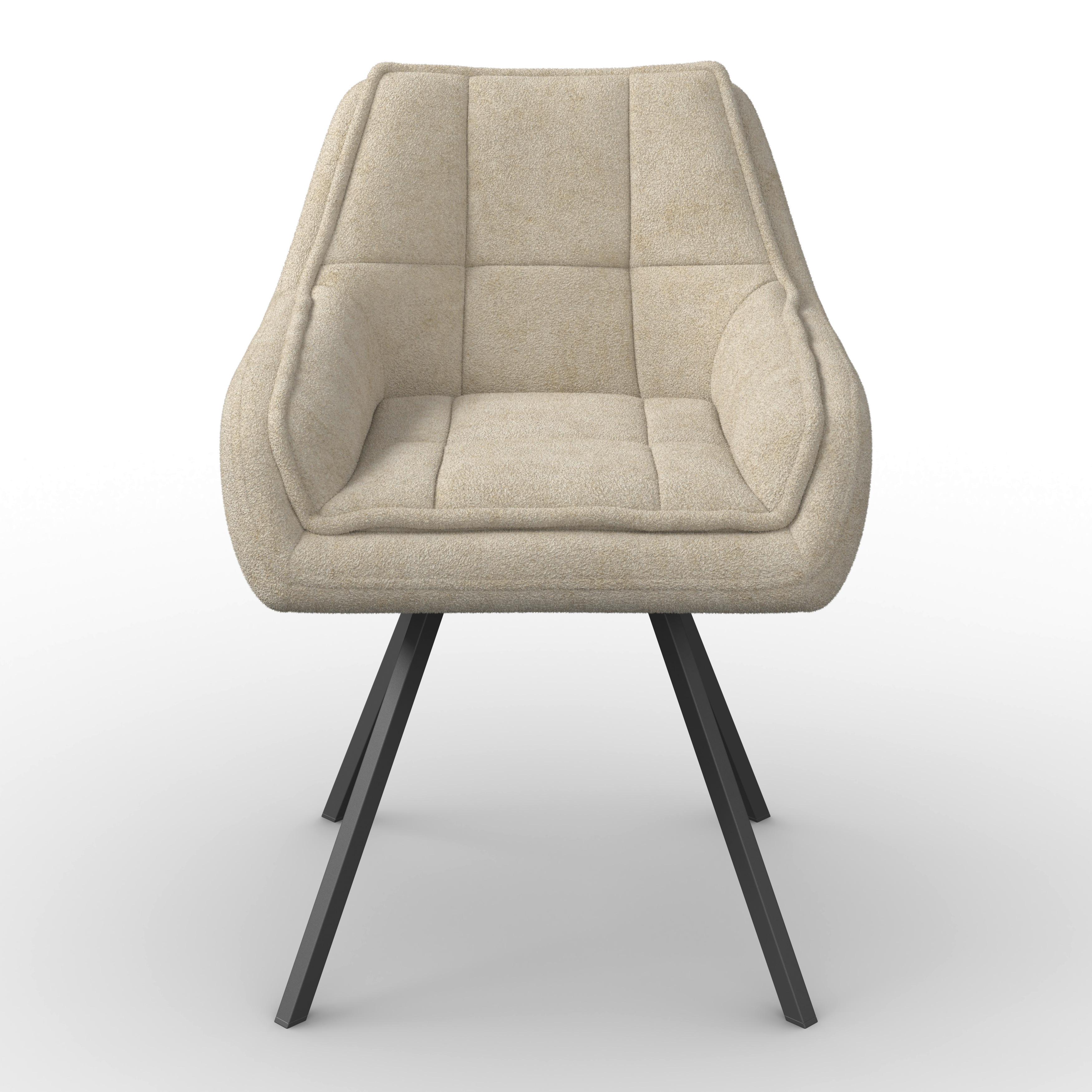 STOL MED ARMSTÖD BILLY - svart/cremefärgad, Modern, metall/trä (64/87/67cm) - Bessagi Home