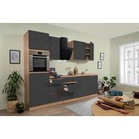 Küchenblock Premium Eiche/Grau B: ca. 280 cm - Eichefarben/Grau, MODERN, Holzwerkstoff (280cm) - Respekta