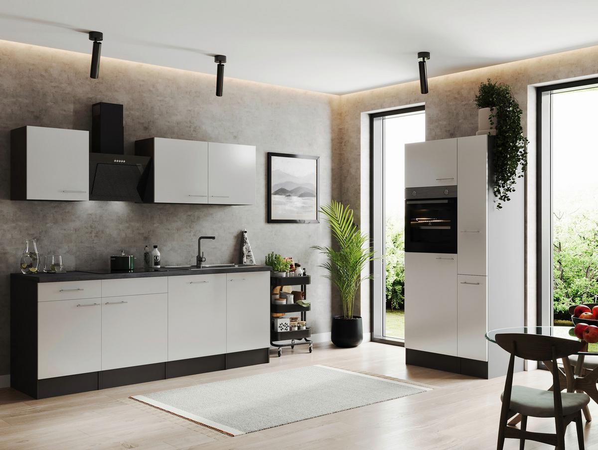 Kuhinjski Blok Z Aparati Oliver, 310cm - srebrne barve/siva, Design, kovina/leseni material (310cm) - Respekta