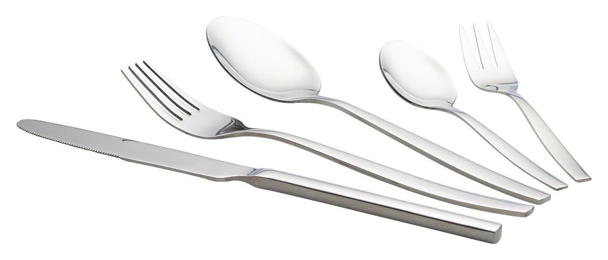 Jedilni Pribor Positano, 30-Delni - srebrne barve, Design, kovina - Echtwerk