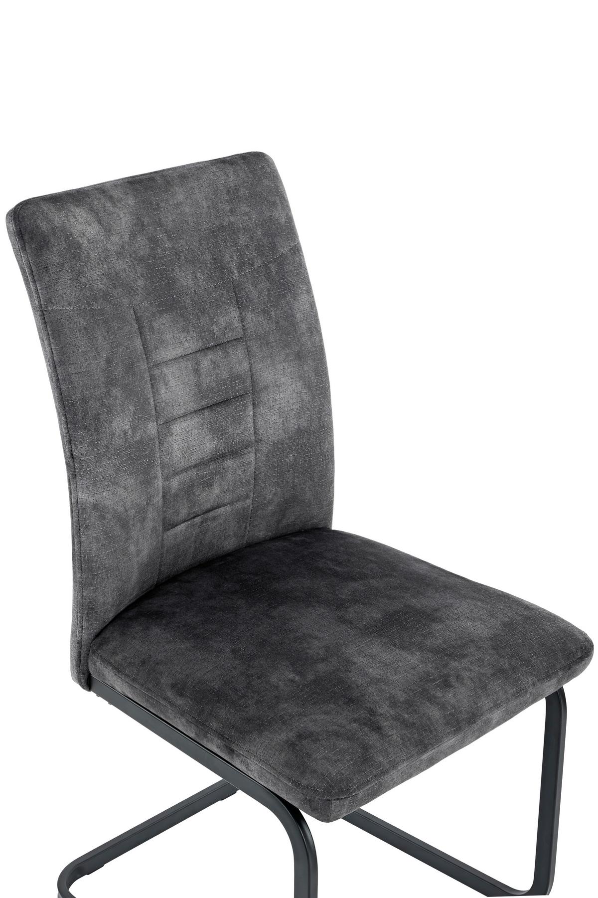 SCHWINGSTUHL-SET GELA S 4ER-SET - Anthrazit/Schwarz, MODERN, Textil/Metall (49/98/61cm) - MID.YOU