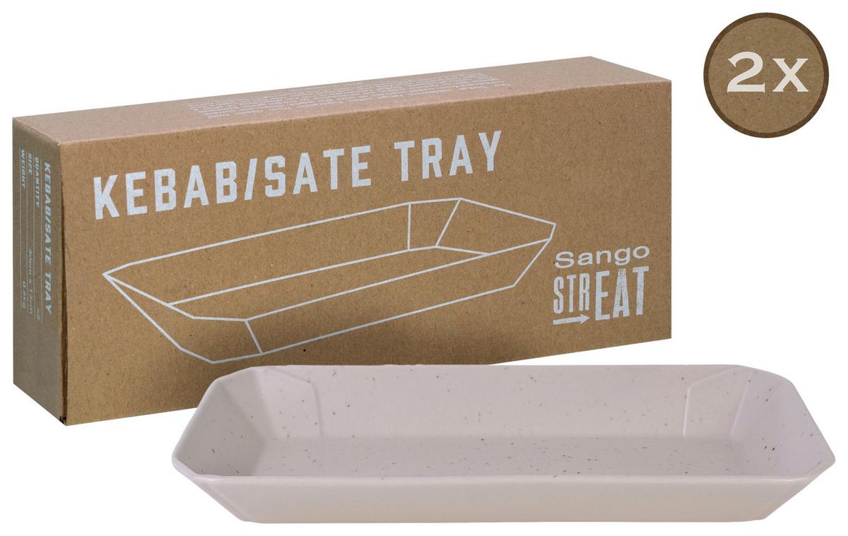 Set Podstavkov Street Tray Kebab, 2-Delni - krem barve, Basics, keramika (30/13cm) - Creatable