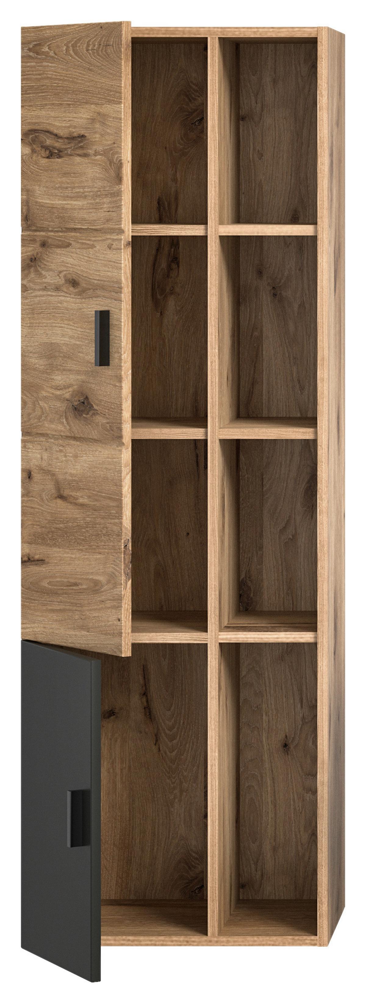 Midischrank Grado ca. 48x144 cm Eiche/Grau - Eichefarben/Grau, MODERN, Holzwerkstoff/Metall (48/144/35cm) - MID.YOU