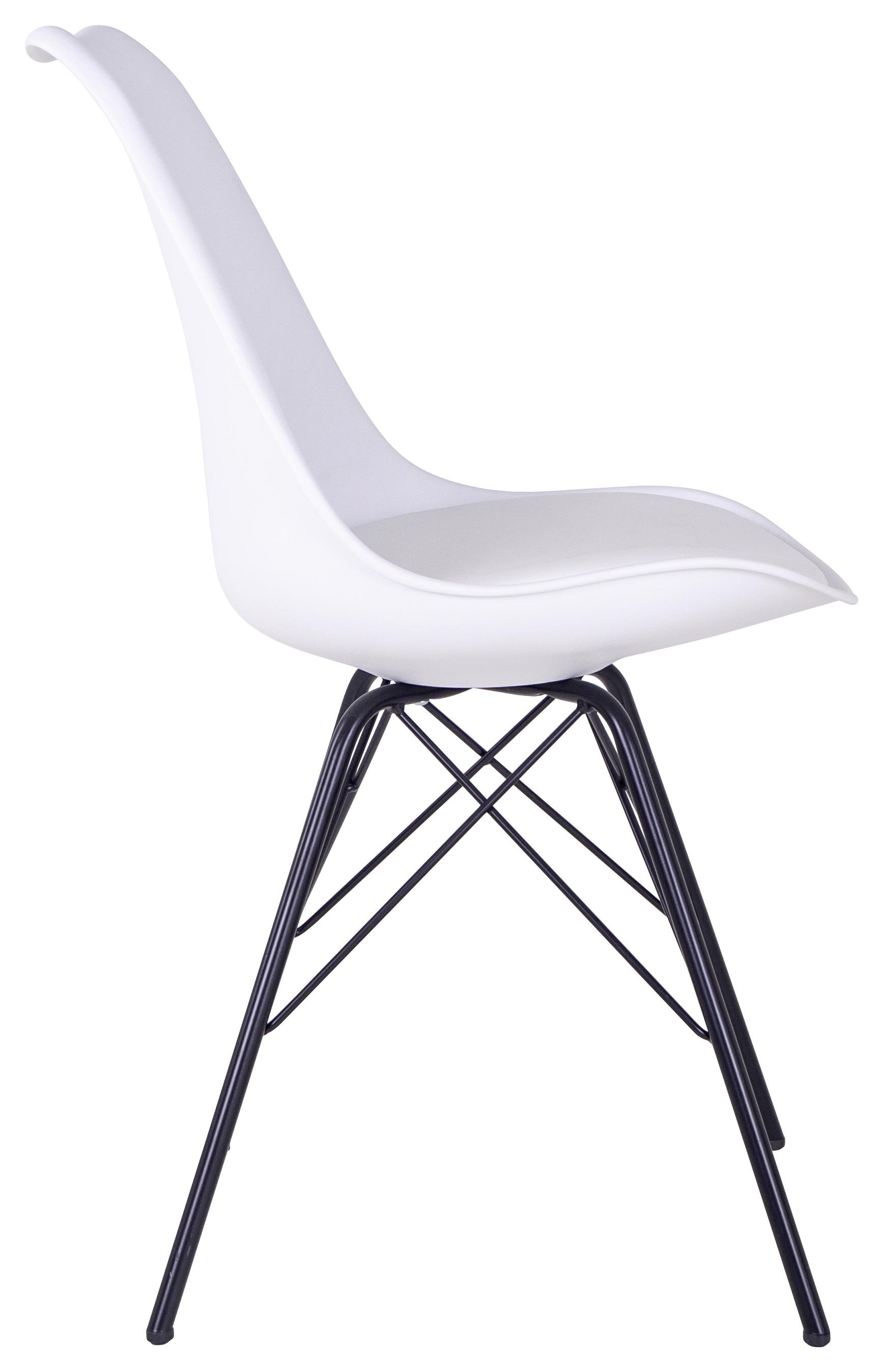 Stuhl in Weiß - Schwarz/Weiß, MODERN, Kunststoff/Textil (55,5/86/48cm) - Based