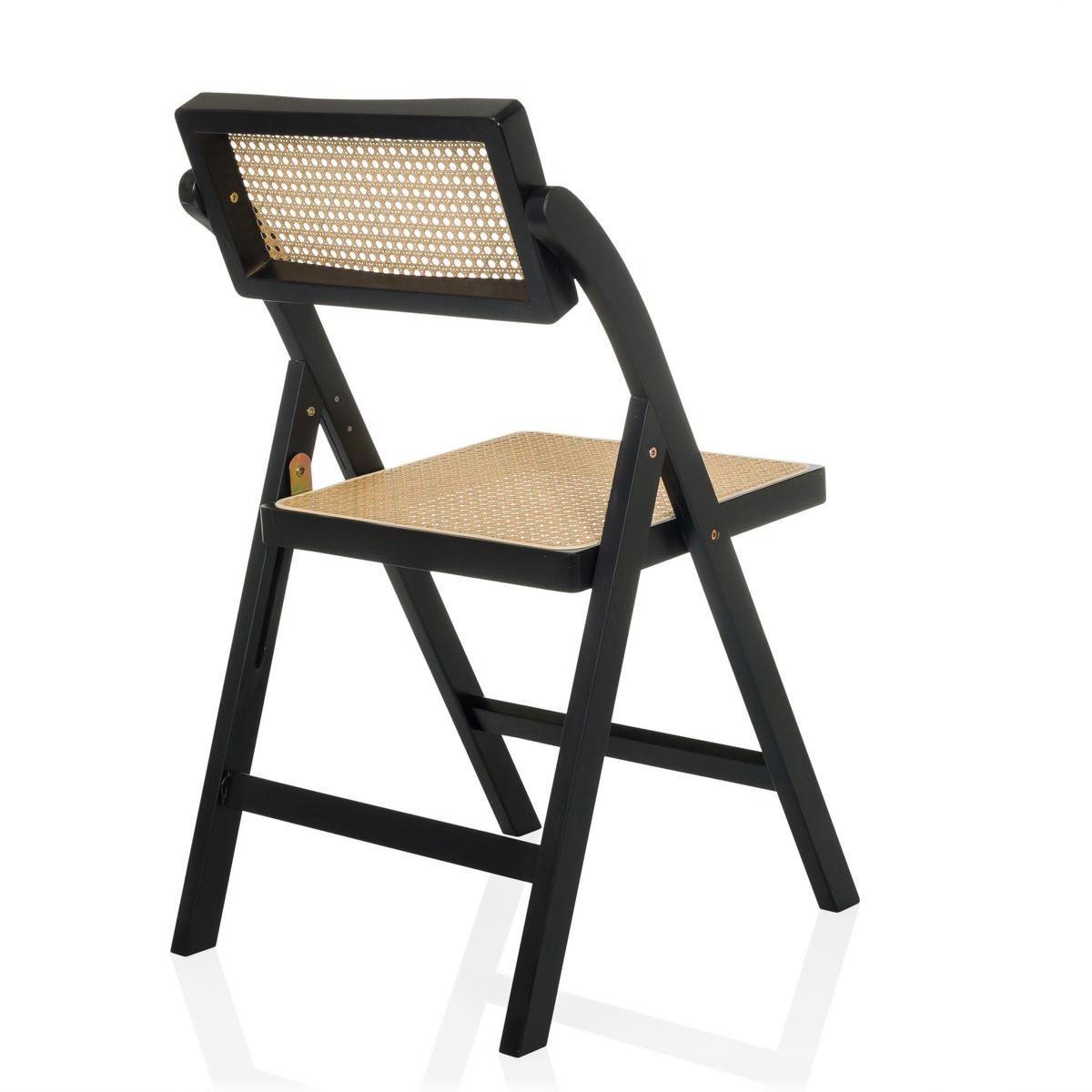 Zložljiv Stol Tudela Bamboo, Črna, Rjava - črna/rjava, Moderno, les (45,5/83,5/45cm) - Gardenson