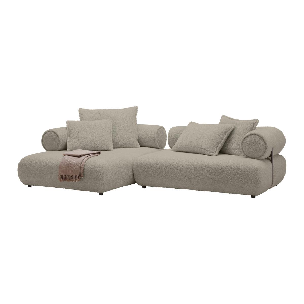 Wohnlandschaft Casimir Silberfarben - Silberfarben/Schwarz, LIFESTYLE, Kunststoff/Textil (180/310cm) - Premium Living