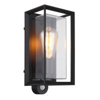 AUSSENLEUCHTE 31982SS SENSOR - Klar/Schwarz, Konventionell, Kunststoff/Metall (13/28/12,2cm) - Globo