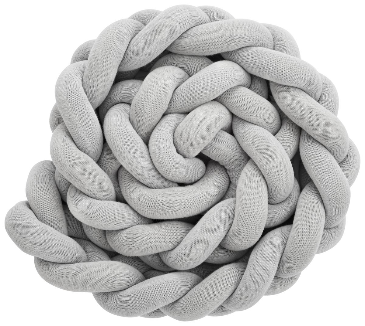 OCHRANIACZ DO ŁÓŻECZKA PLAIN KNIT COT RIM BUMPER - kolor srebrny, Design, tworzywo sztuczne/tkanina (14/220cm) - Patinio