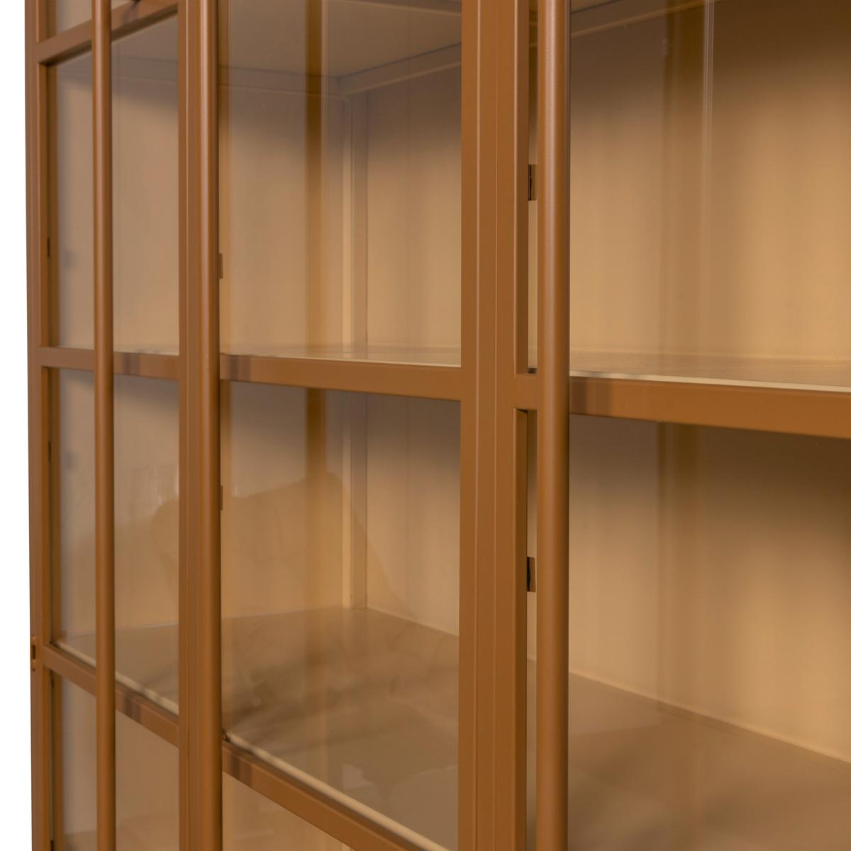 Vitrine Exhibit Honiggelb - Honig, Design, Glas/Metall (140/200/40cm) - Livetastic