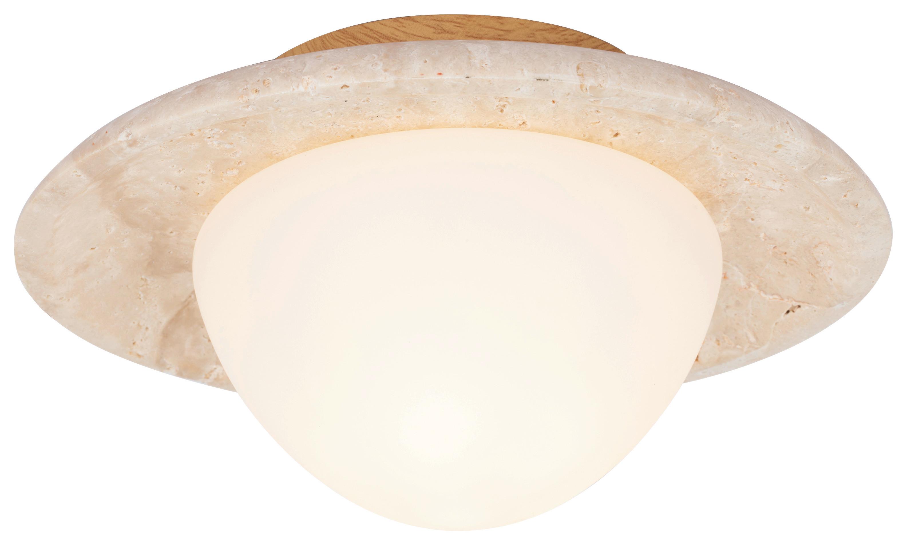 LAMPA SUFITOWA KEAKA - beżowy/biały, Design, kamień/metal (25/10cm) - Collet's Monde