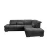 Ecksofa Dalida Anthrazit Chenille m. Bettkasten - Chromfarben/Anthrazit, Design, Textil/Metall (280/254cm) - Livetastic