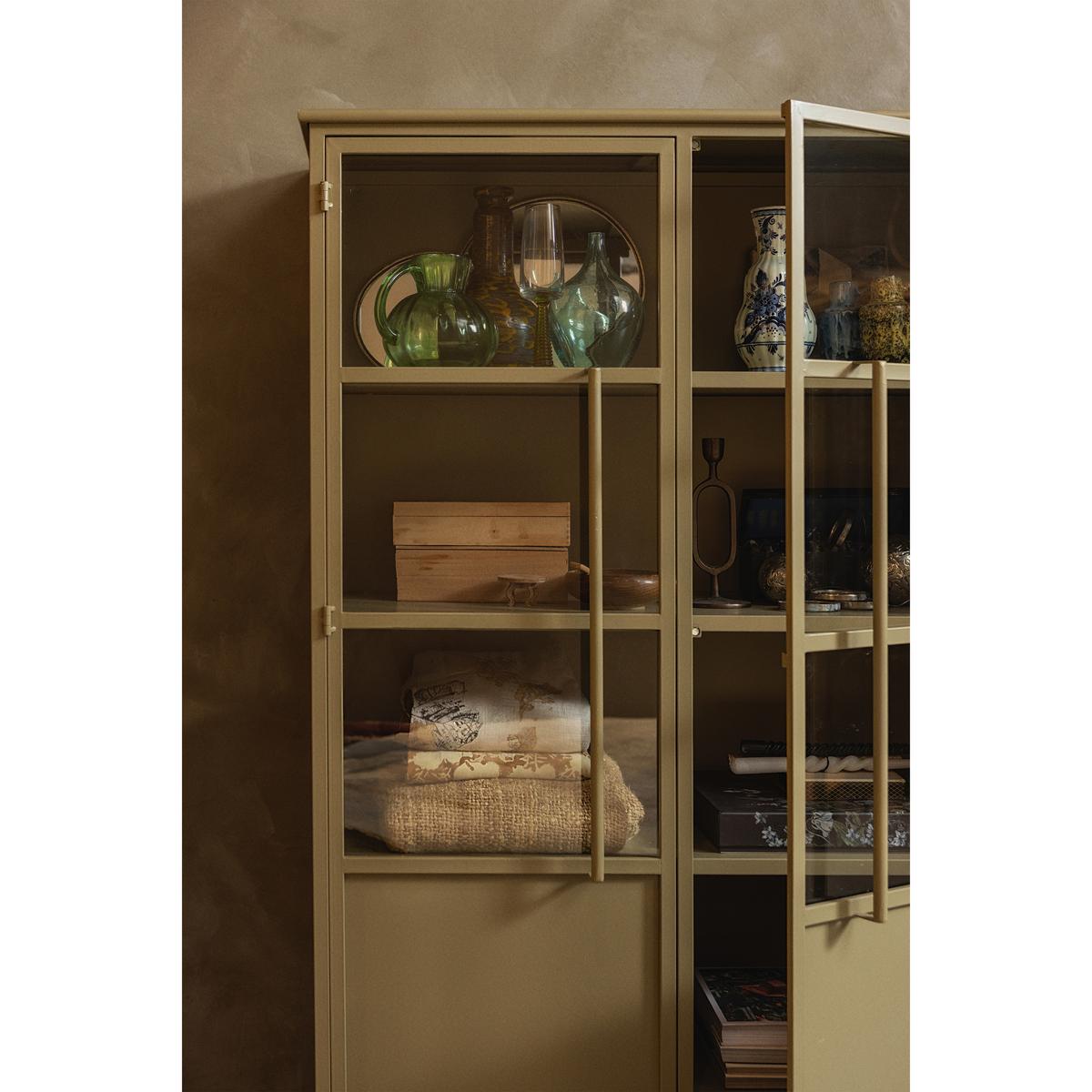 Vitrine Exhibit Khaki - Khaki, Design, Glas/Metall (99/170/44cm) - Livetastic