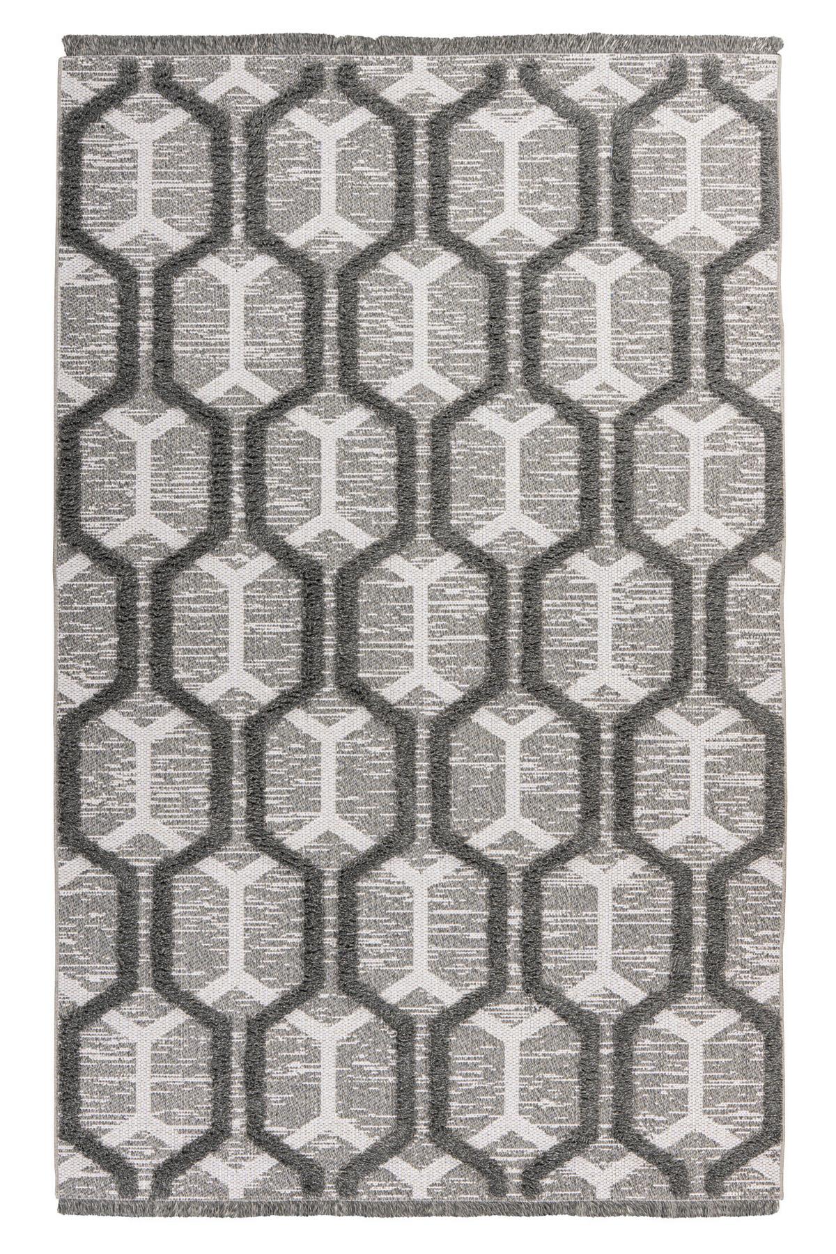 FLACHWEBETEPPICH MY NOMAD - Weiss/Grau, Design, Textil (200/290cm) - Novel