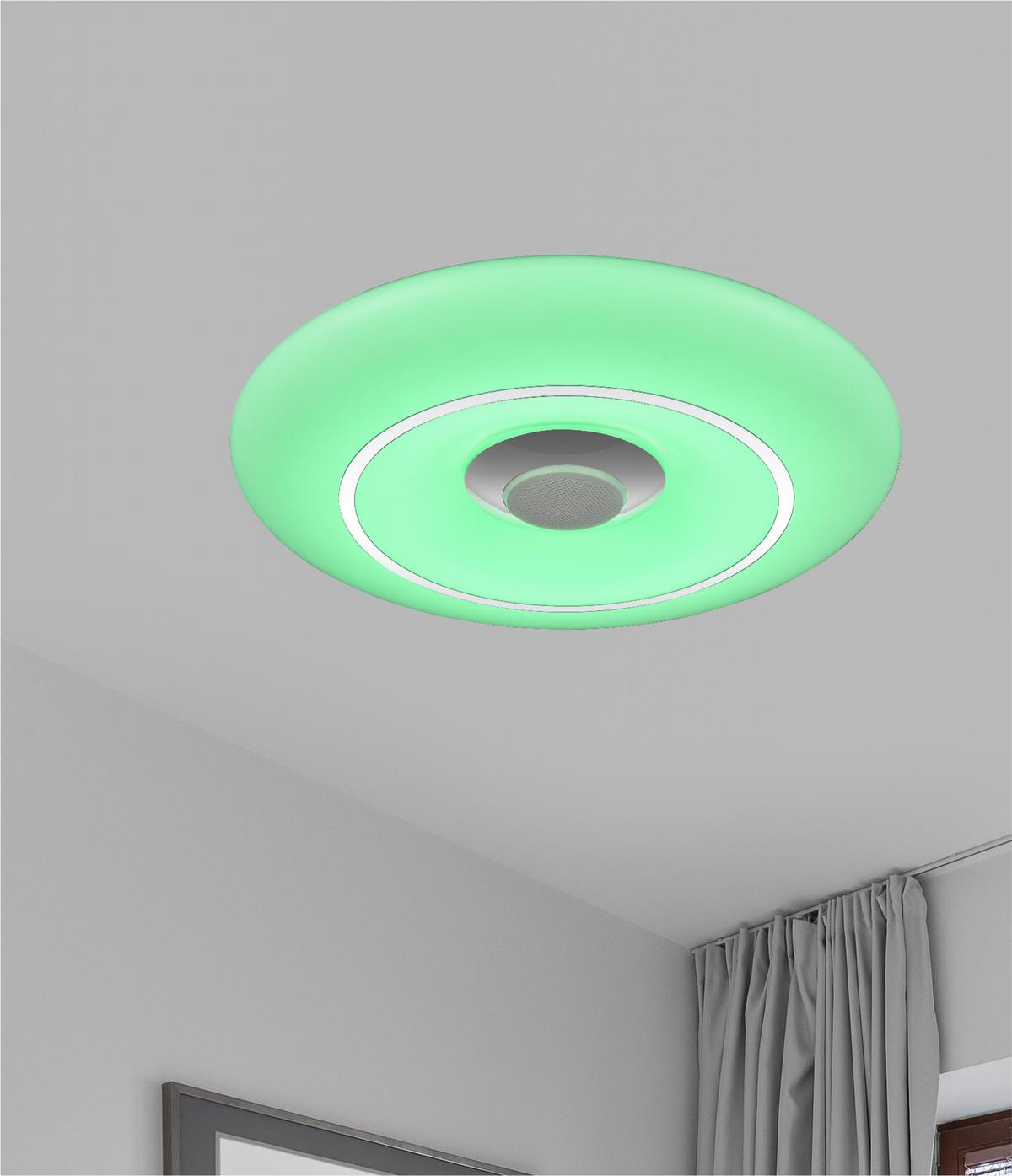 LAMPA SUFITOWA LED COOL *SBN*SH* - biały/kolor chromowy, Lifestyle, tworzywo sztuczne/metal (39/7cm) - Novel