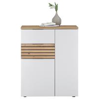 KOMODA MILAN - kolor srebrny/biały, Design, materiał drewnopochodny/tworzywo sztuczne (85/105/38cm) - MID.YOU