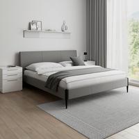 Polsterbett Melisa ca. 180x200 cm Grau - Schwarz/Naturfarben, MODERN, Holz/Textil (180/200cm) - Bessagi Home