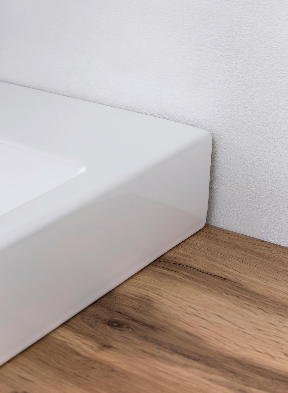 Badezimmer Pienza mit LED ca. 100 cm Grau/Eiche - Eichefarben/Weiß, Basics, Keramik/Holzwerkstoff (100cm) - Held