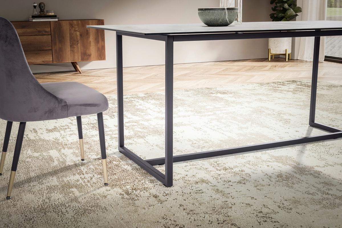 Jedilna Miza Marble, Keramika, 180x90cm - črna/bela, Design, kovina/keramika (180/90/76cm) - MID.YOU
