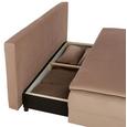 Schlafsofa mit Bettkasten - Hellbraun/Dunkelbraun, MODERN, Kunststoff/Textil (202/80/91cm) - PREMIUM LIVING