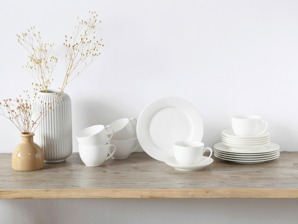 Kavni Servis Fleur Royal, 18-Delni - krem barve, Basics, keramika - Creatable