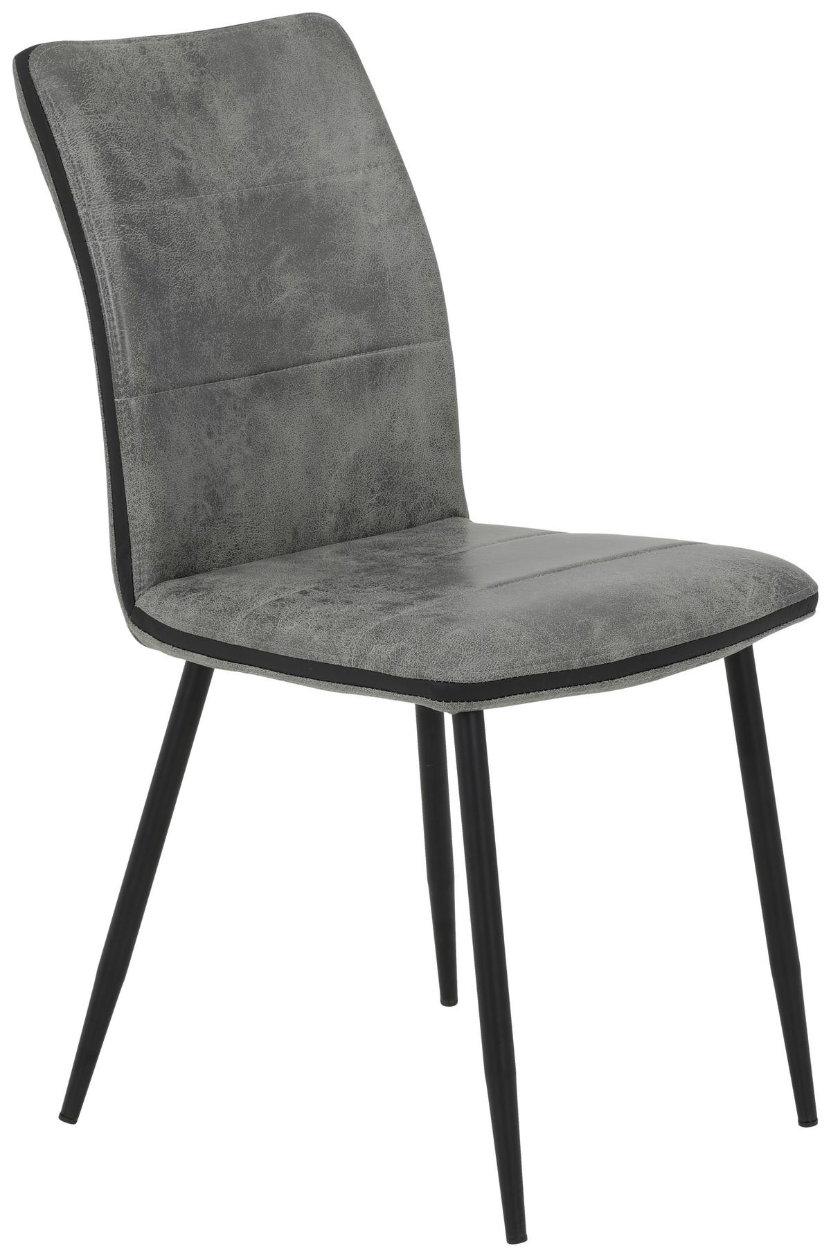 Caronine S Grau 2er-Set - Schwarz/Grau, MODERN, Textil/Metall (44/87/57cm) - MID.YOU