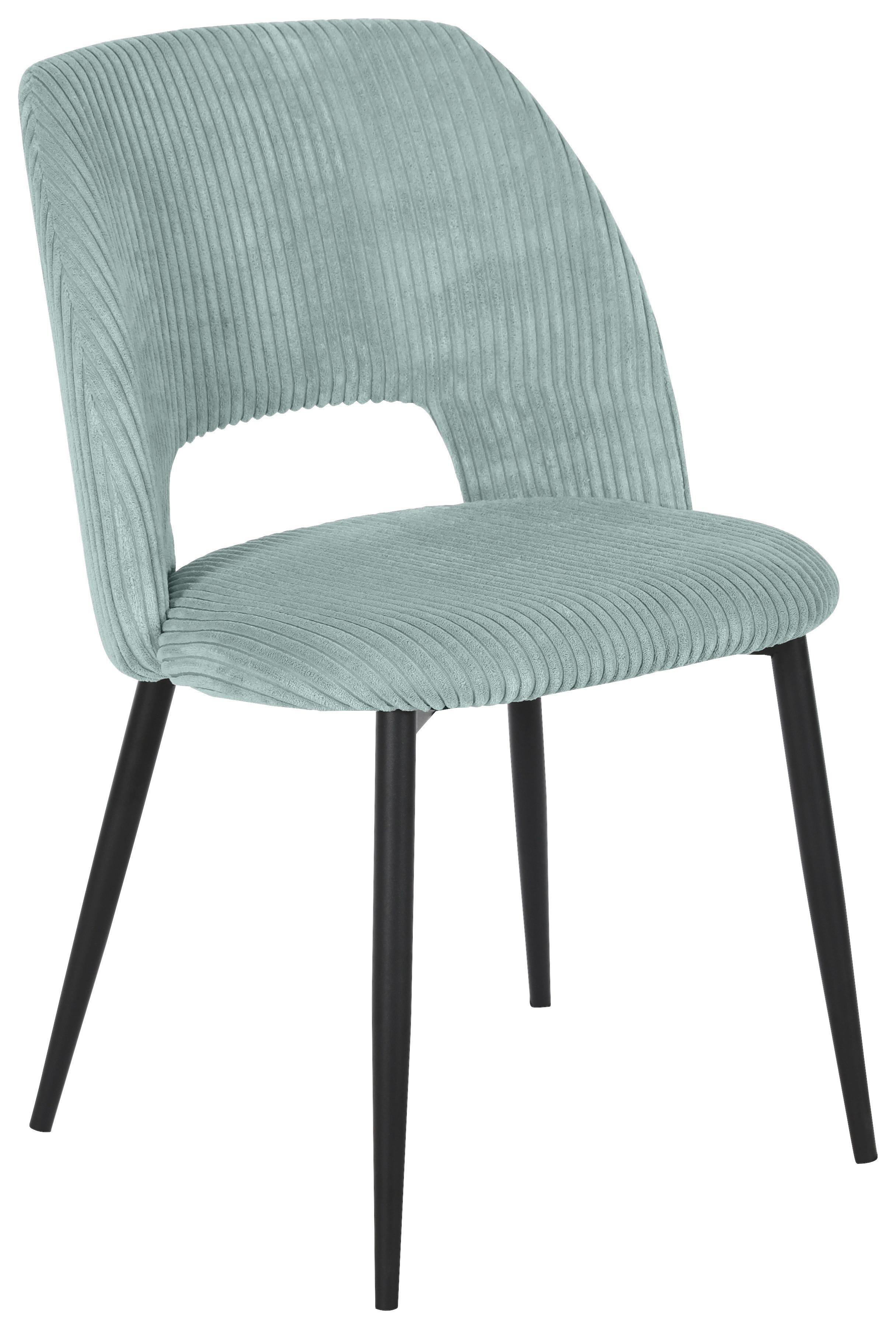 Stuhl Zoe in Mintgrün - Schwarz/Mintgrün, Lifestyle, Textil/Metall (51/82/57cm) - Mömax